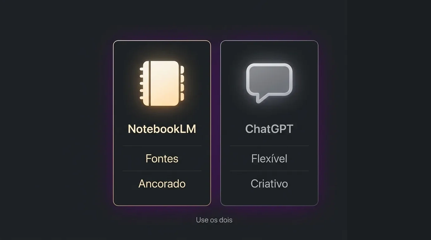 Comparativo NotebookLM versus ChatGPT no fluxo de estudo
