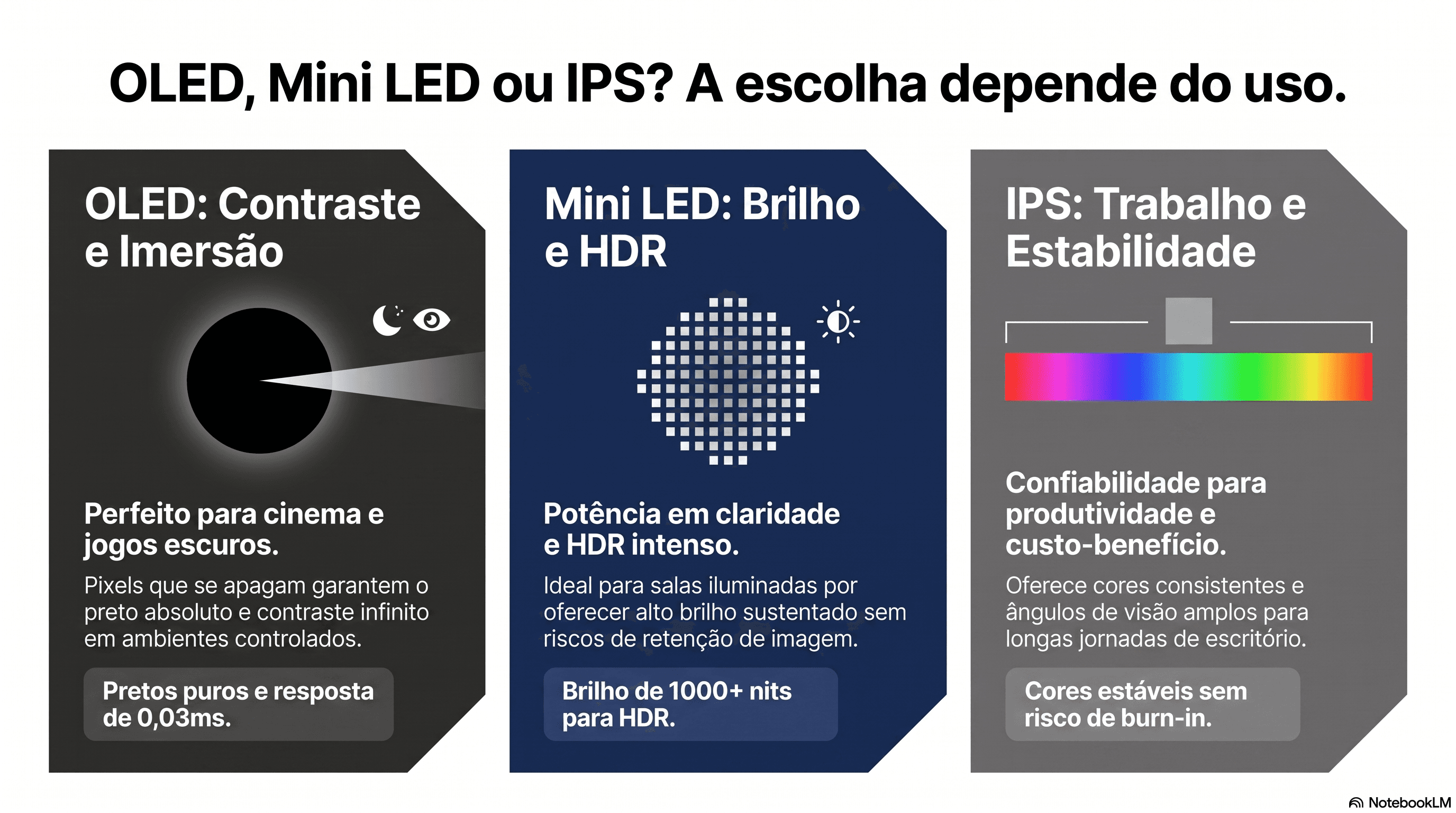 OLED, Mini LED ou IPS? Assistimos aos testes e o resultado do uso real surpreendeu